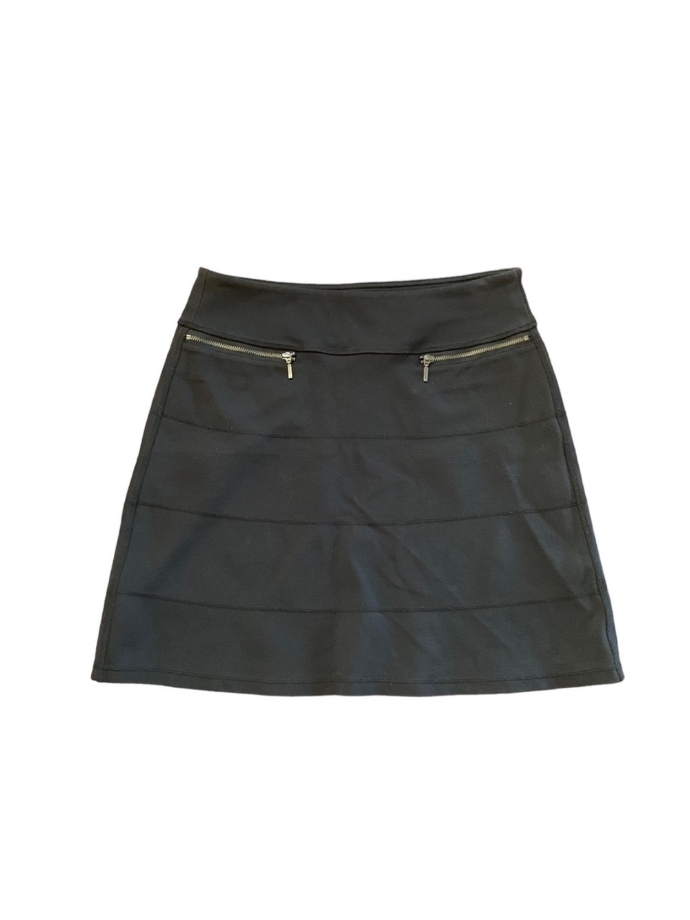 Athleta Strata Black Skirt Stretch Ponte Knit Zipper Pockets Size Small